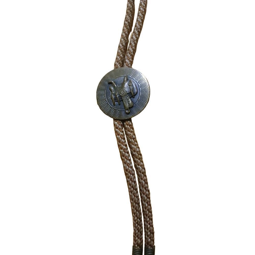Copper Horse Saddle Bolo Tie Necklace Southwestern 18"​